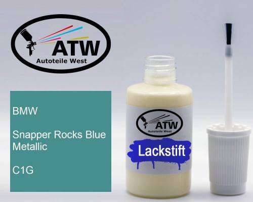 BMW, Snapper Rocks Blue Metallic, C1G: 20ml Lackstift, von ATW Autoteile West.